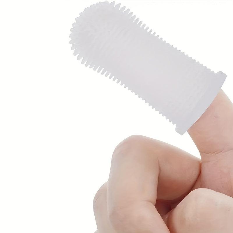 Dog Fingertip Toothbrush Soft Silicone Bristles Pet Teeth Cleaning Brush