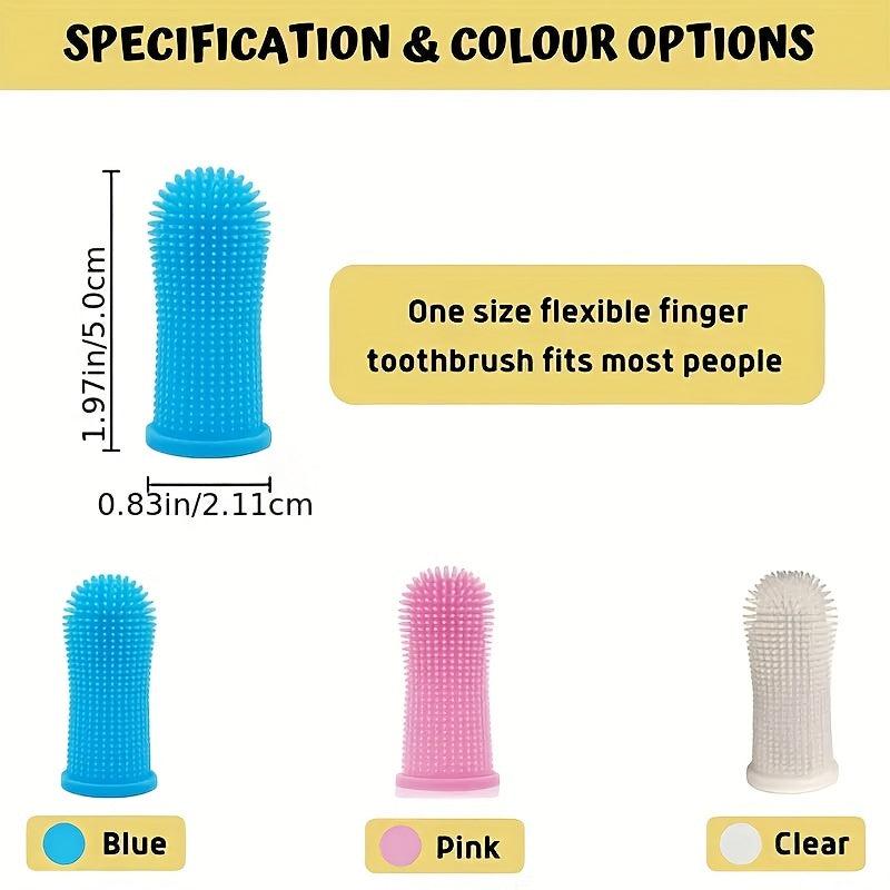 Dog Fingertip Toothbrush Soft Silicone Bristles Pet Teeth Cleaning Brush