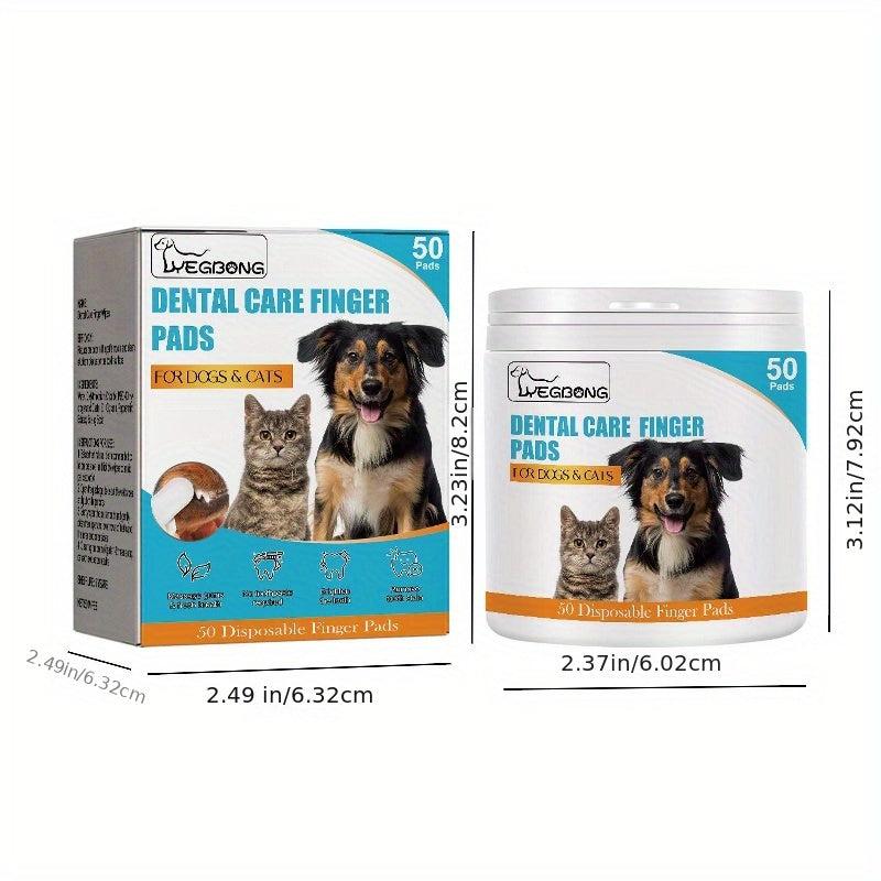 50pcs Dog Toothbrush Finger Cover Dental Wipes for Teeth Cleaning