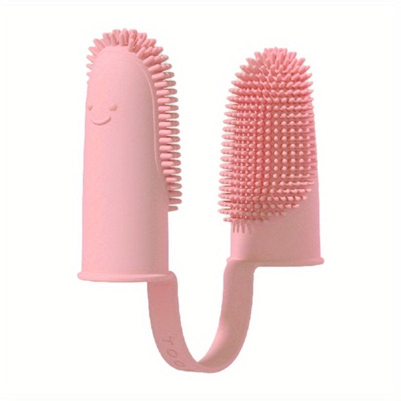 Dog Soft Double Finger Cover Toothbrush TPR Tooth Brush Pet Teeth Cleaning