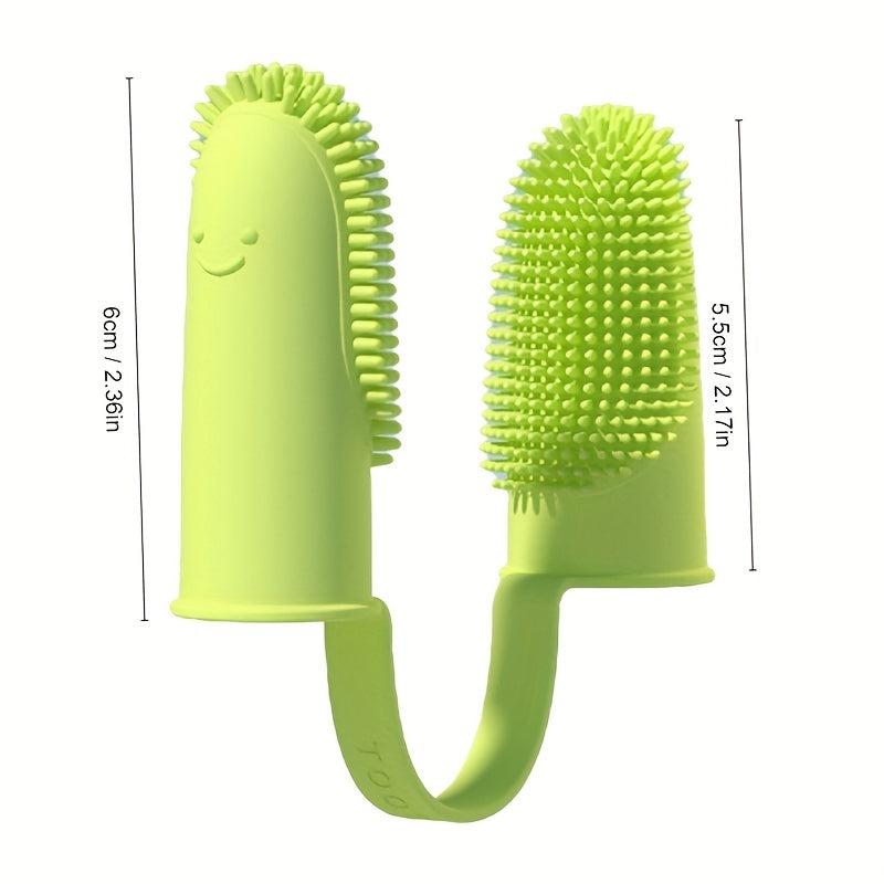 Dog Soft Double Finger Cover Toothbrush TPR Tooth Brush Pet Teeth Cleaning