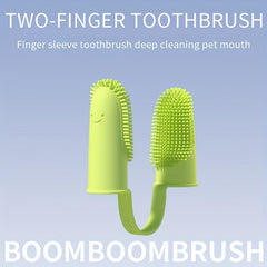 Pet Toothbrush Finger Cover Double Finger Dog Toothbrush Soft Bristle