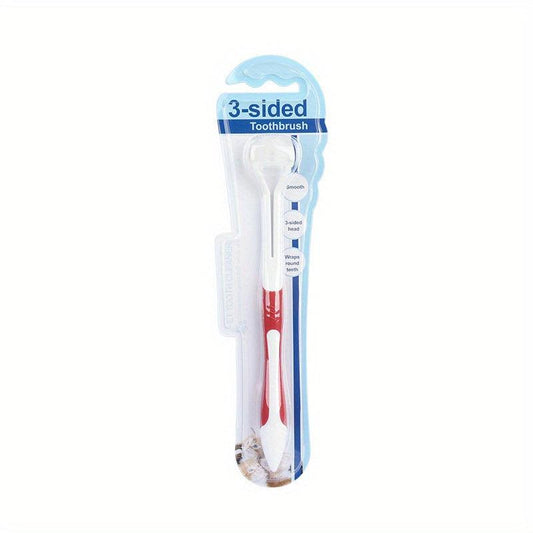 3-Sided Pet Toothbrush for Dogs & Cats - Oral Cleaning Brush