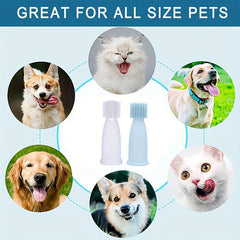 2pcs Soft Silicone Dog Finger Toothbrush With Storage Box for Dental Care