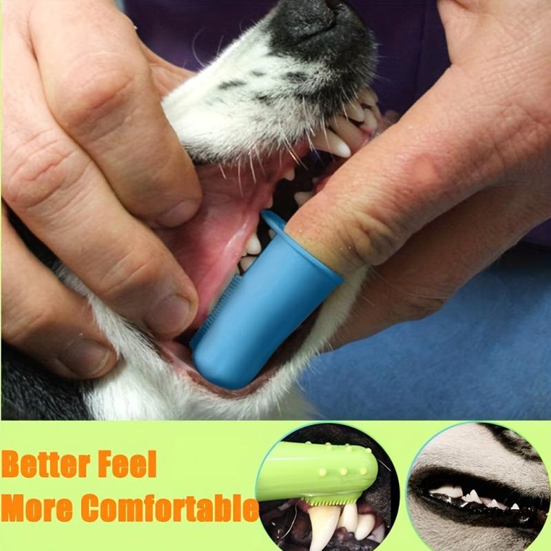 10 Pack Pet Dog Toothbrush Triple Double Head Finger Rubber Cat Dog Toothbrush