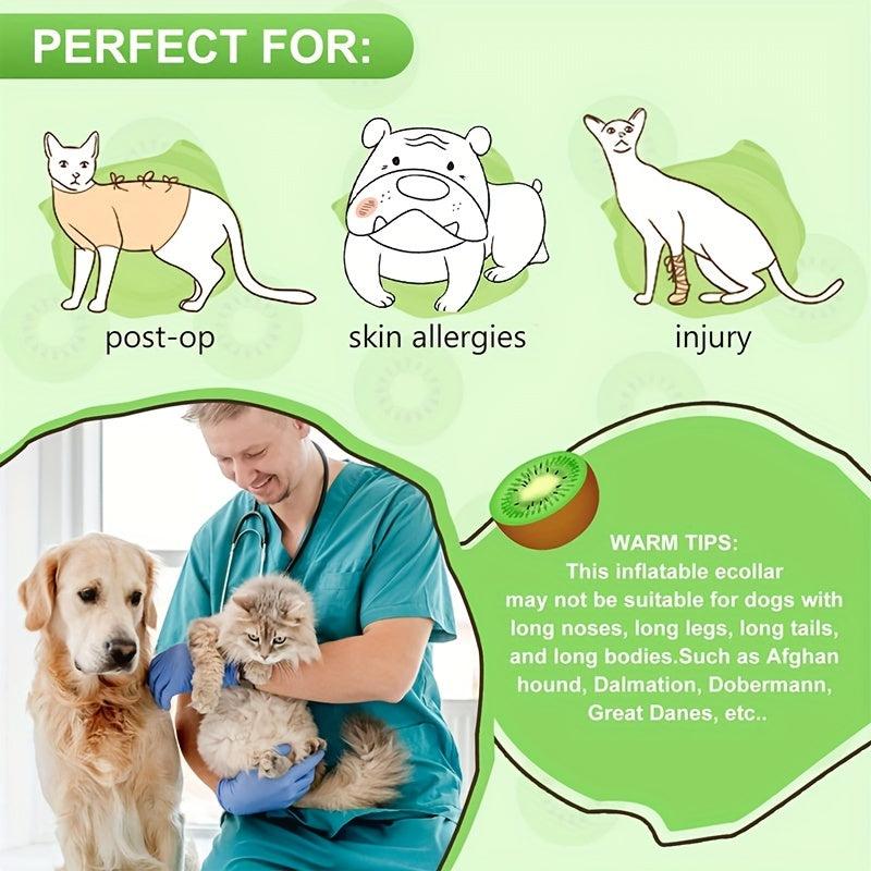 Adjustable Inflatable Dog Cone Collar for Recovery
