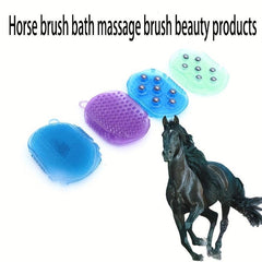 1pc Horse Massage Brush Magnetic Beads Gloves Hair Removal Rubber Brushes