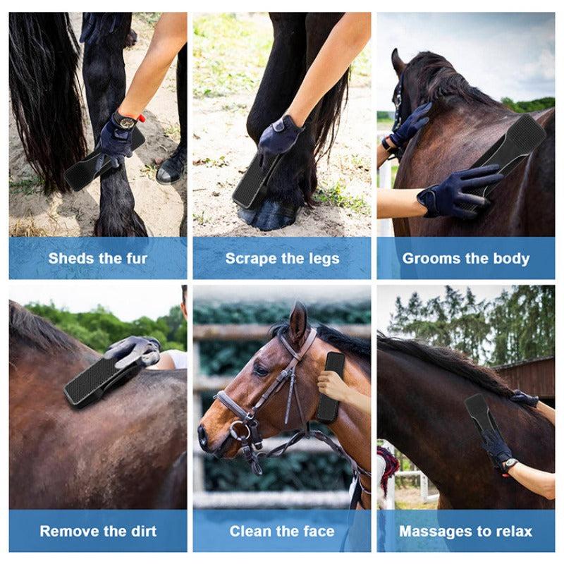 Pro Horse Grooming Massage Kit Pet Neat Comb Shedding Hair Face Cleaning