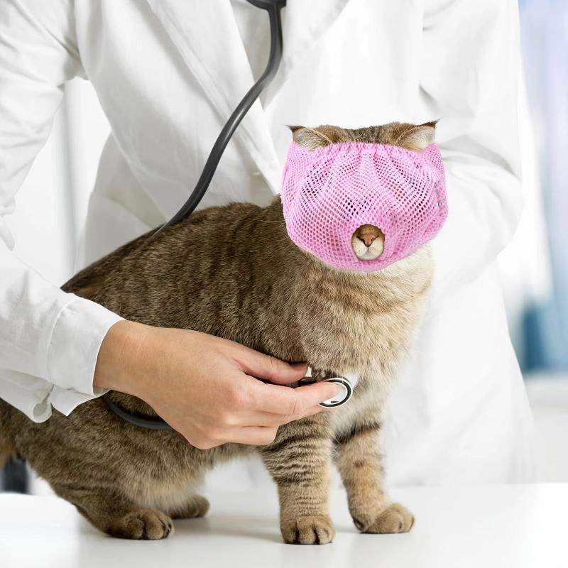 Breathable Cat Mesh Muzzles Anti Biting Adjustable Mouth Cover