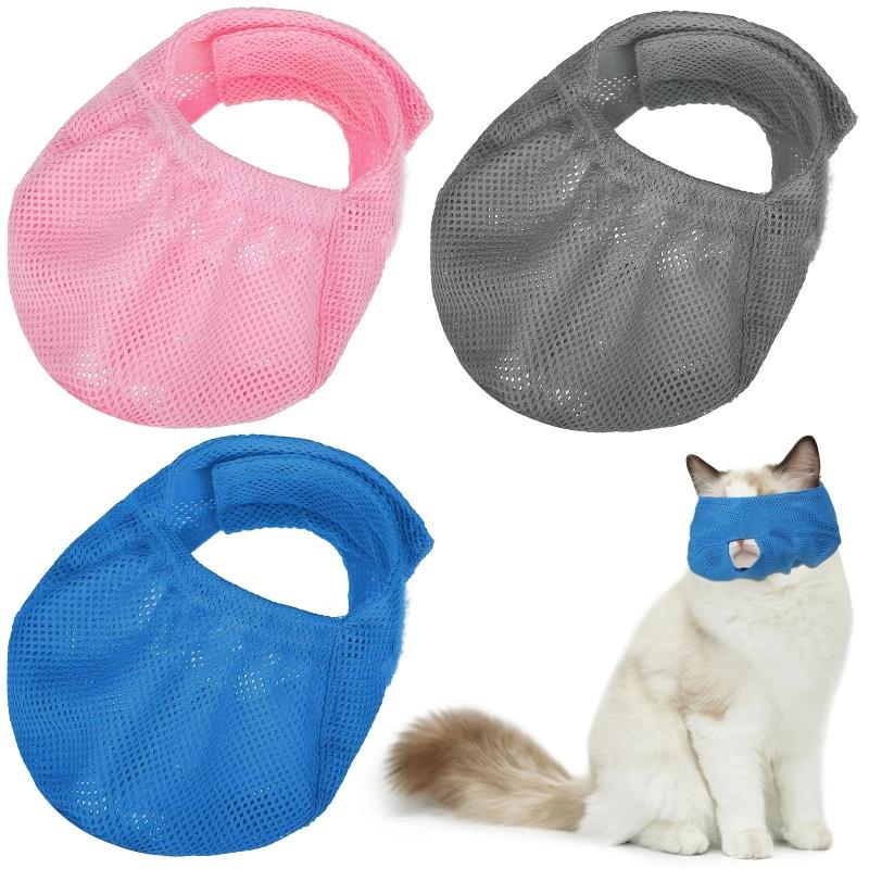 Breathable Cat Mesh Muzzles Anti Biting Adjustable Mouth Cover