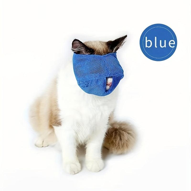 Breathable Cat Mesh Muzzles Anti Biting Adjustable Mouth Cover