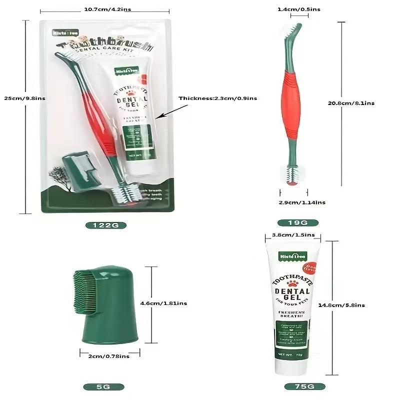 Pet Toothpaste Toothbrush Set - Dog Oral Cleaning Supplies