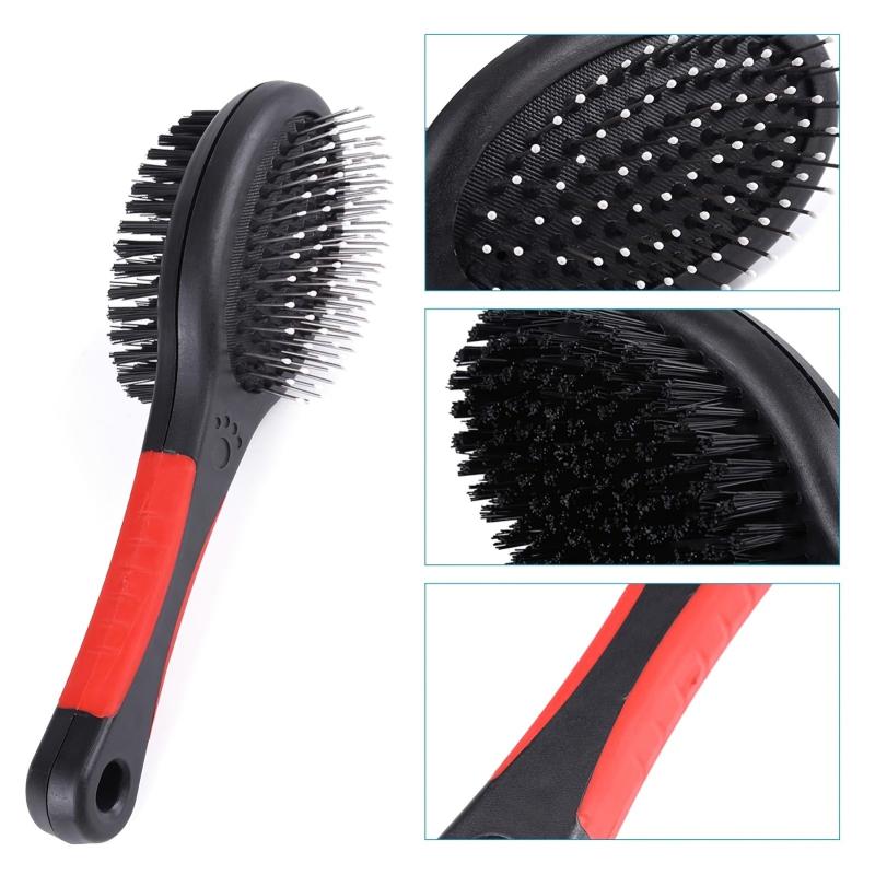 2-in-1 Pet Grooming Comb Double-Sided Pin Brush for Dogs and Cats