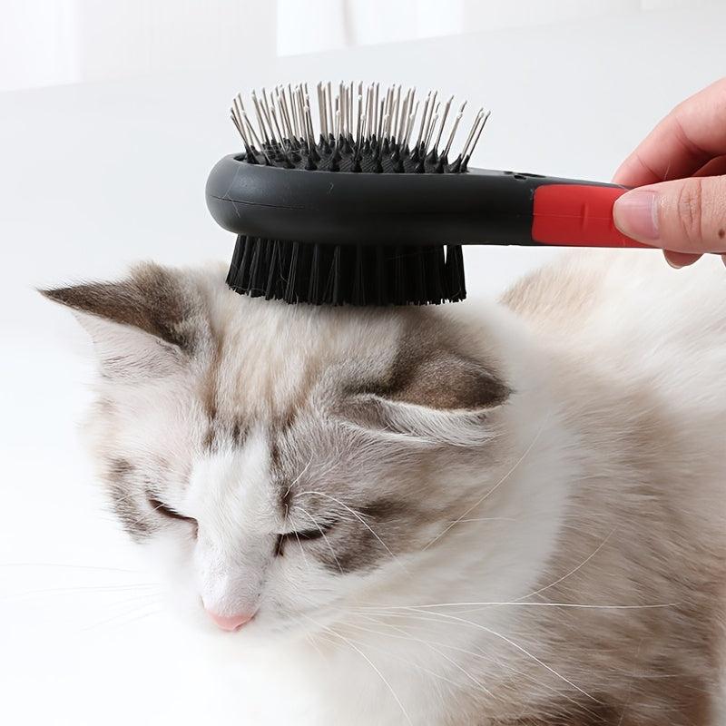 2-in-1 Pet Grooming Comb Double-Sided Pin Brush for Dogs and Cats