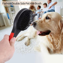 2-in-1 Pet Grooming Comb Double-Sided Pin Brush for Dogs and Cats