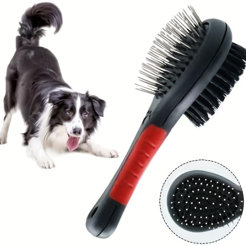 2-in-1 Pet Grooming Comb Double-Sided Pin Brush for Dogs and Cats