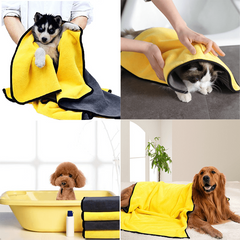 Soft Pet Towels Water Absorbent Coral Fleece Bath Towel for Cat and Dog