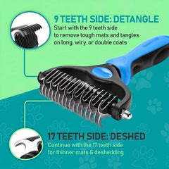 Double Sided Pet Grooming Tool Stainless Steel Dog Comb