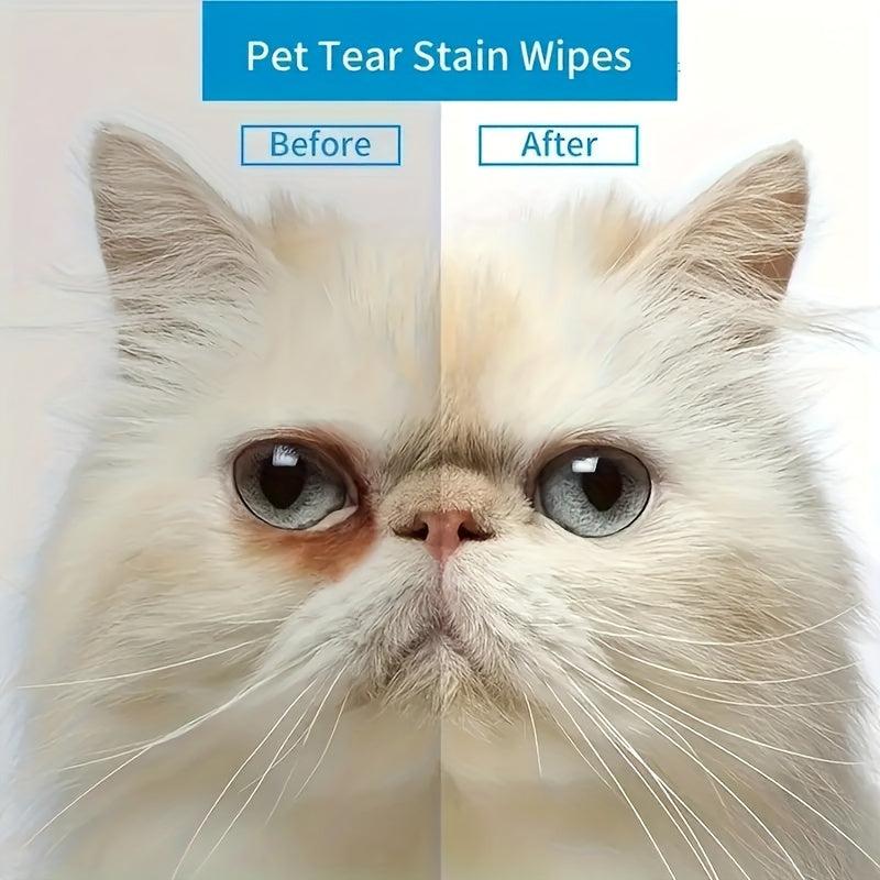 120pcs Pet Eye Wipes Tear Stain Removal for Dogs & Cats