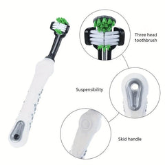 Three Headed Dog Toothbrush Soft Bristle Pet Teeth Cleaning Brush
