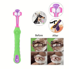 Three Headed Dog Toothbrush Soft Bristle Pet Teeth Cleaning Brush