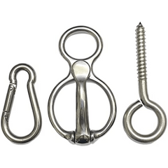 Safe Horse Tie Ring w/ Quick Release & Eye Bolt, Prevents Pulling Back