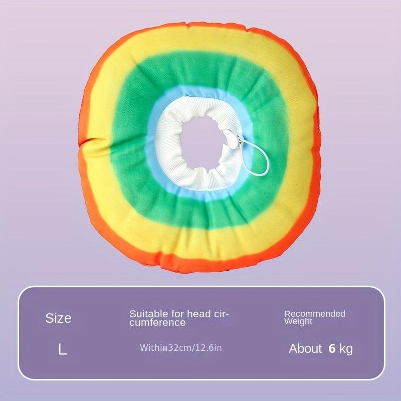 Rainbow Waterproof Cat Cone Collar Anti Bite Wound Healing Protective Collar