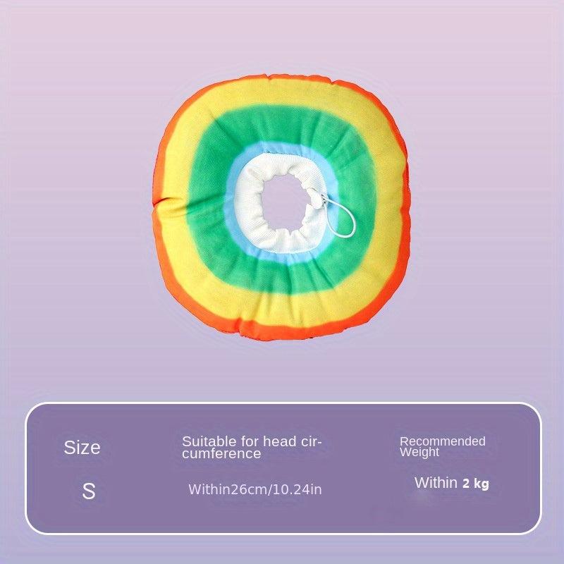 Rainbow Waterproof Cat Cone Collar Anti Bite Wound Healing Protective Collar