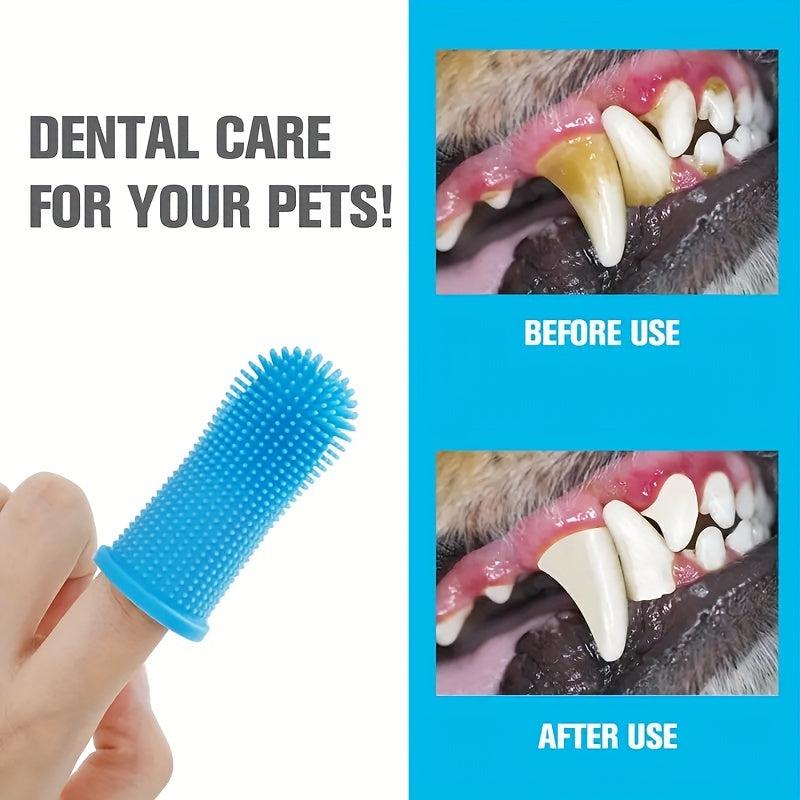 5pcs Soft Silicone Pet Toothbrush 360 Degree Dog Finger Toothbrush