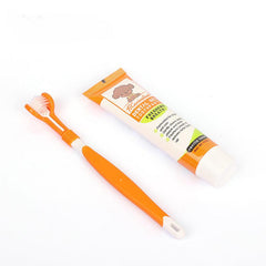 Pet Teeth Cleaning Kit with Double-Headed Brush & Toothpaste