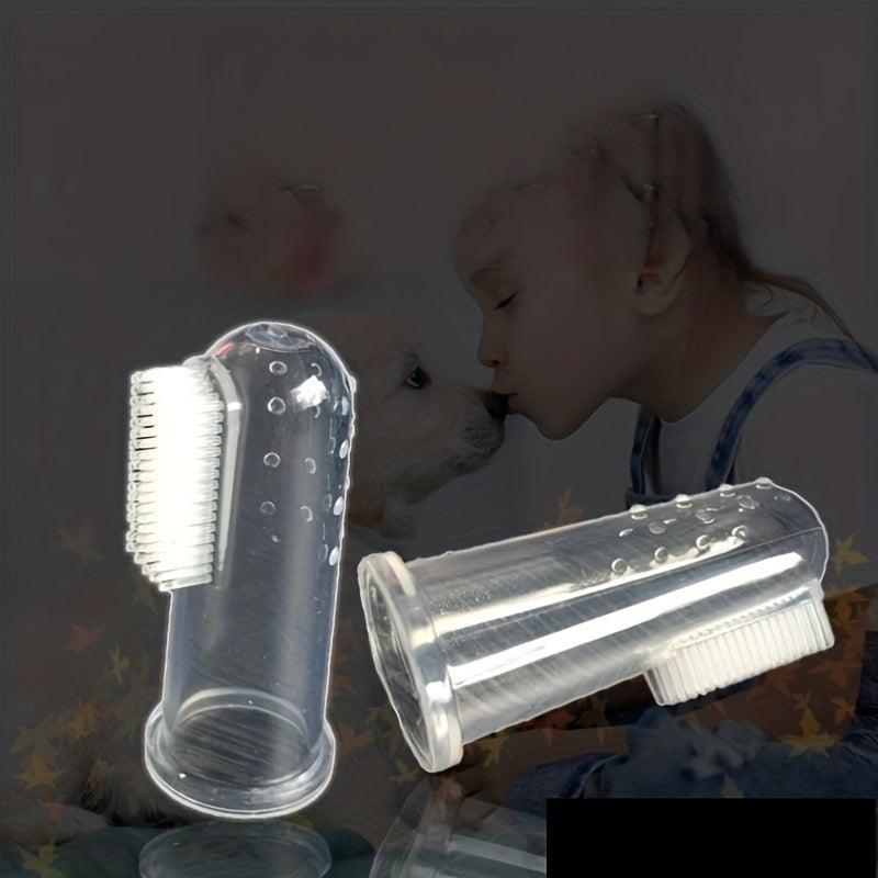 3pcs Pet Finger Toothbrush Set Dog Cat Toothbrushes Latex Finger Cot Brushes