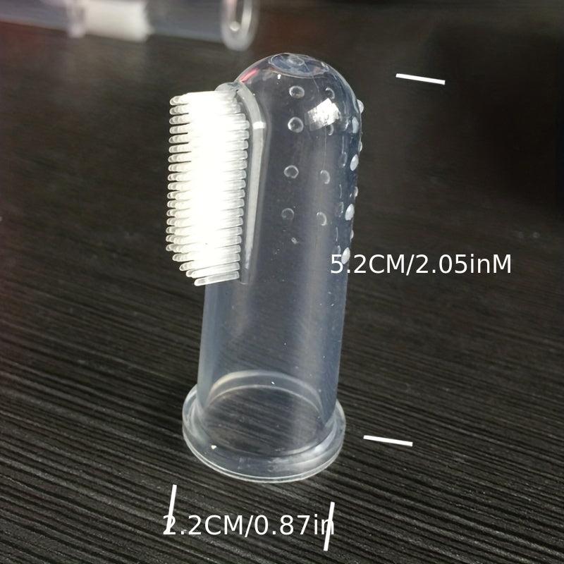 3pcs Pet Finger Toothbrush Set Dog Cat Toothbrushes Latex Finger Cot Brushes