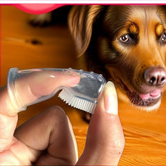 3pcs Pet Finger Toothbrush Set Dog Cat Toothbrushes Latex Finger Cot Brushes