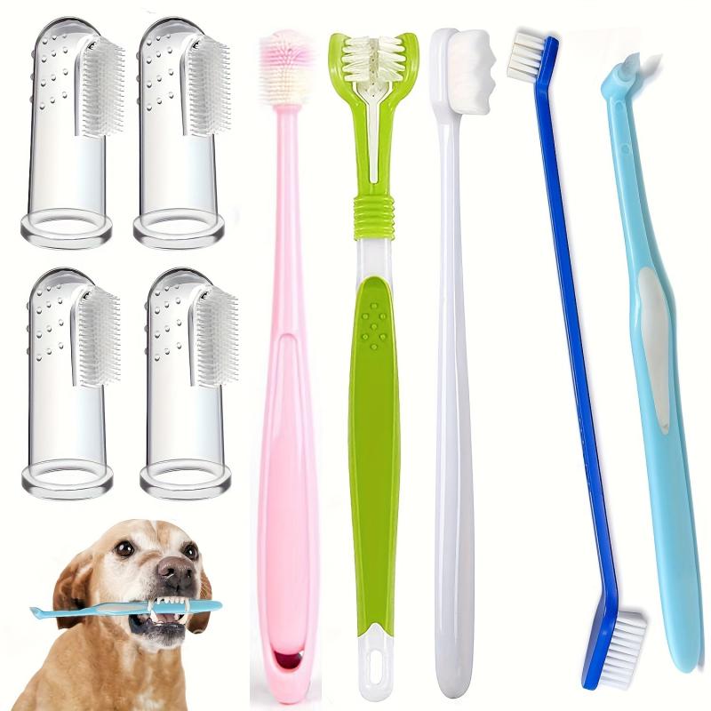 9pcs Dog Cat Toothbrush Set Soft Bristle Finger Toothbrushes