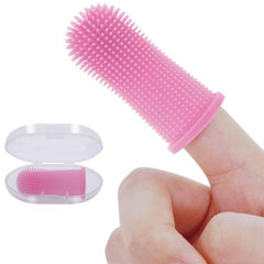 2pcs Soft Silicone Dog Finger Toothbrush with Storage Box
