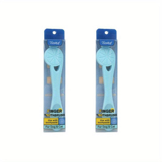 2pcs Pet Silicone Finger Toothbrush Soft Bristle Dental Care for Cats and Dogs