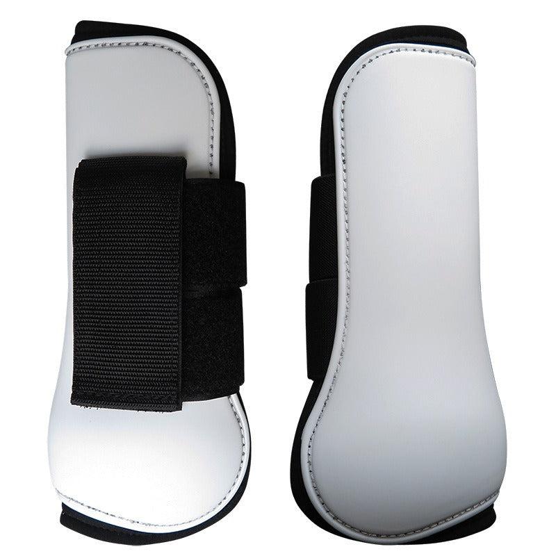 Front Legs Horse Leg Protectors PU Shell Elastic Cushioning Pad Hook And Loop