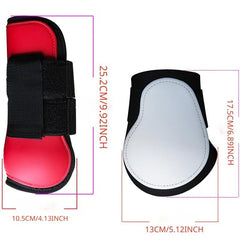Front Legs Horse Leg Protectors PU Shell Elastic Cushioning Pad Hook And Loop