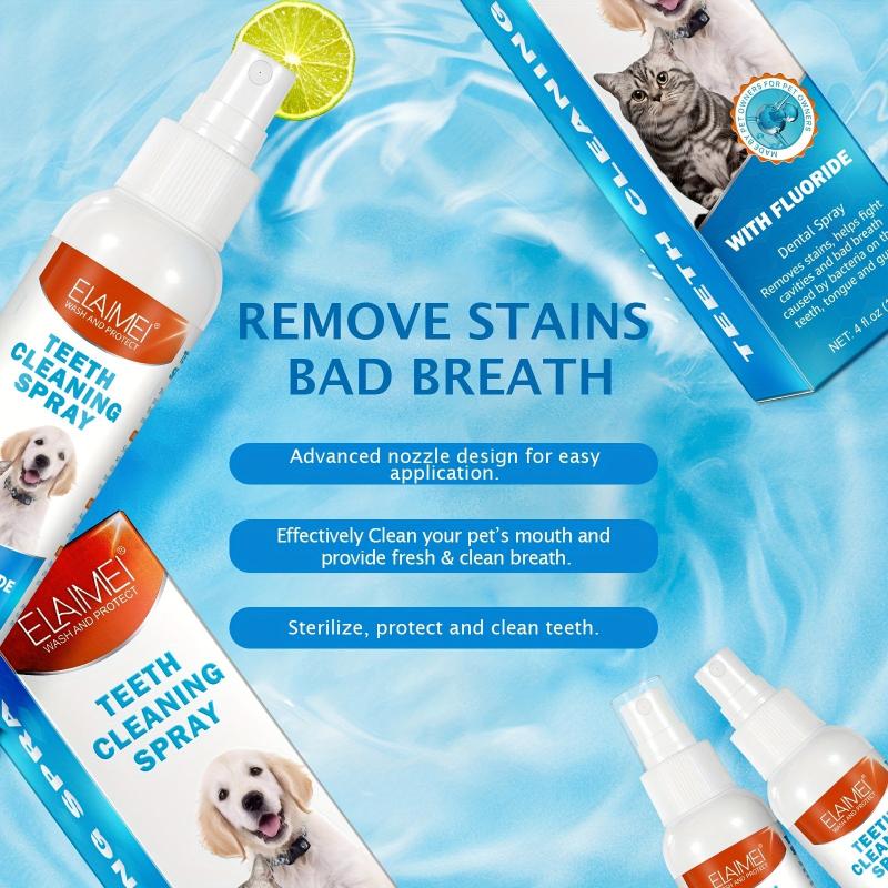 Pet Oral Cleaner Spray Freshens Breath Removes Stains