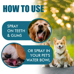 Pet Oral Spray for Dogs and Cats Bad Breath Yellow Teeth Cleaning Care
