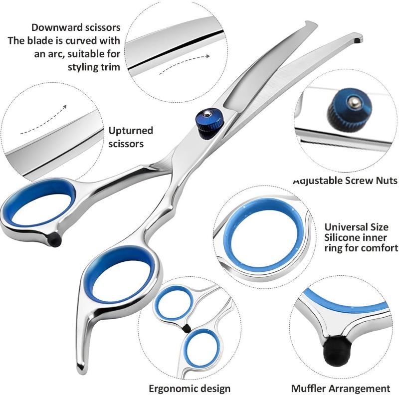 6 Inch Pet Grooming Scissors for Thinning & Curving Hair