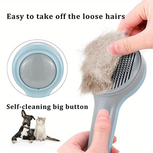 Self Cleaning Cat Grooming Brush for Dogs and Cats - Massages and Detangles