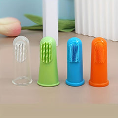 4pcs Set Pet Toothbrushes Soft Bristle Dog Finger Toothbrushes