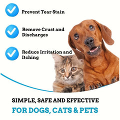 Pet Eye Cleaning Wipes - Tear Stain Remover Pads - 120 Count