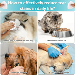 Pet Eye Cleaning Wipes - Tear Stain Remover Pads - 120 Count