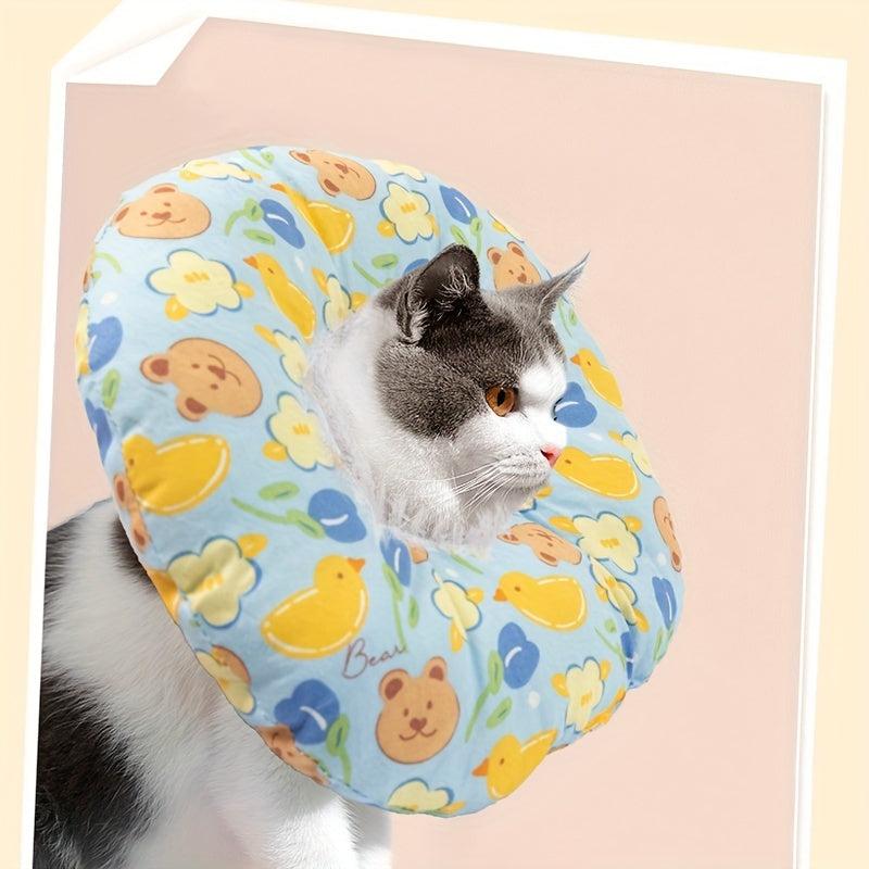 Cartoon Pattern Pet Recovery Collar Soft Cotton for Small Dog Cat