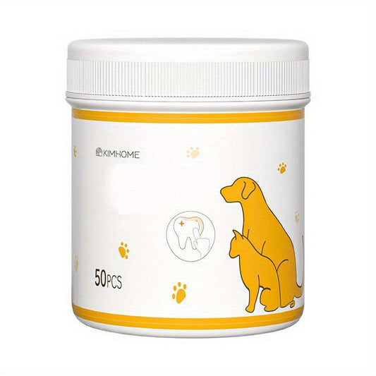 50pcs Dog Toothbrush Pet Finger Cover Dental Wipes for Teeth