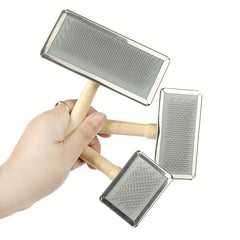 Professional Pet Grooming Brush for Dogs - Wooden Handle