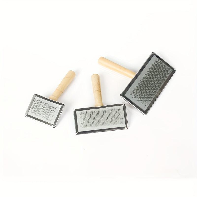 Professional Pet Grooming Brush for Dogs - Wooden Handle