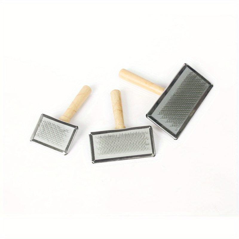 Professional Pet Grooming Brush for Dogs - Wooden Handle